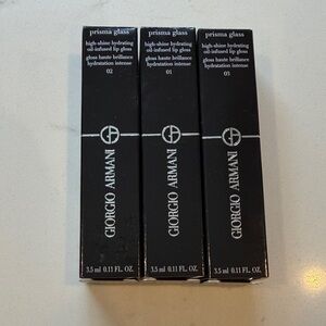 New Giorgio Armani Prisma Glass Lip Gloss Trio 01 02 03